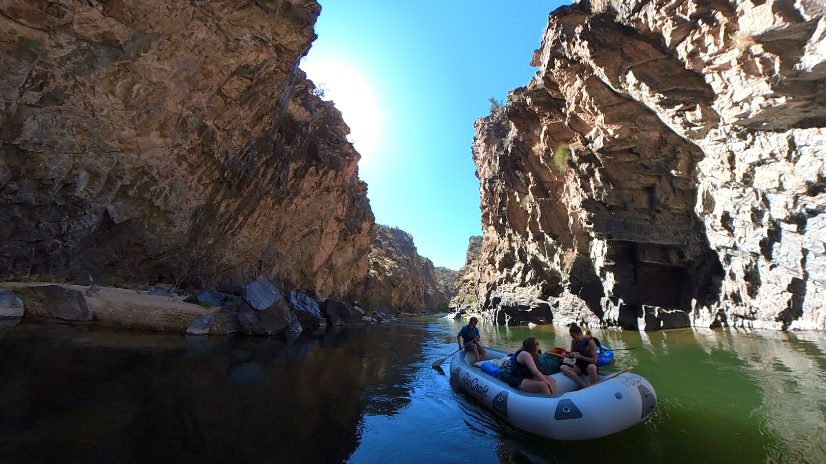 Hannah, Jenna and Wade in the canyon