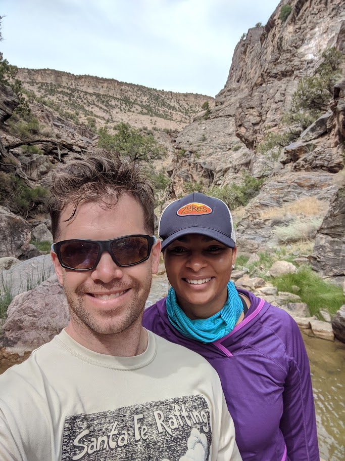 A picture of Amanda and Josh in the Smith Fork