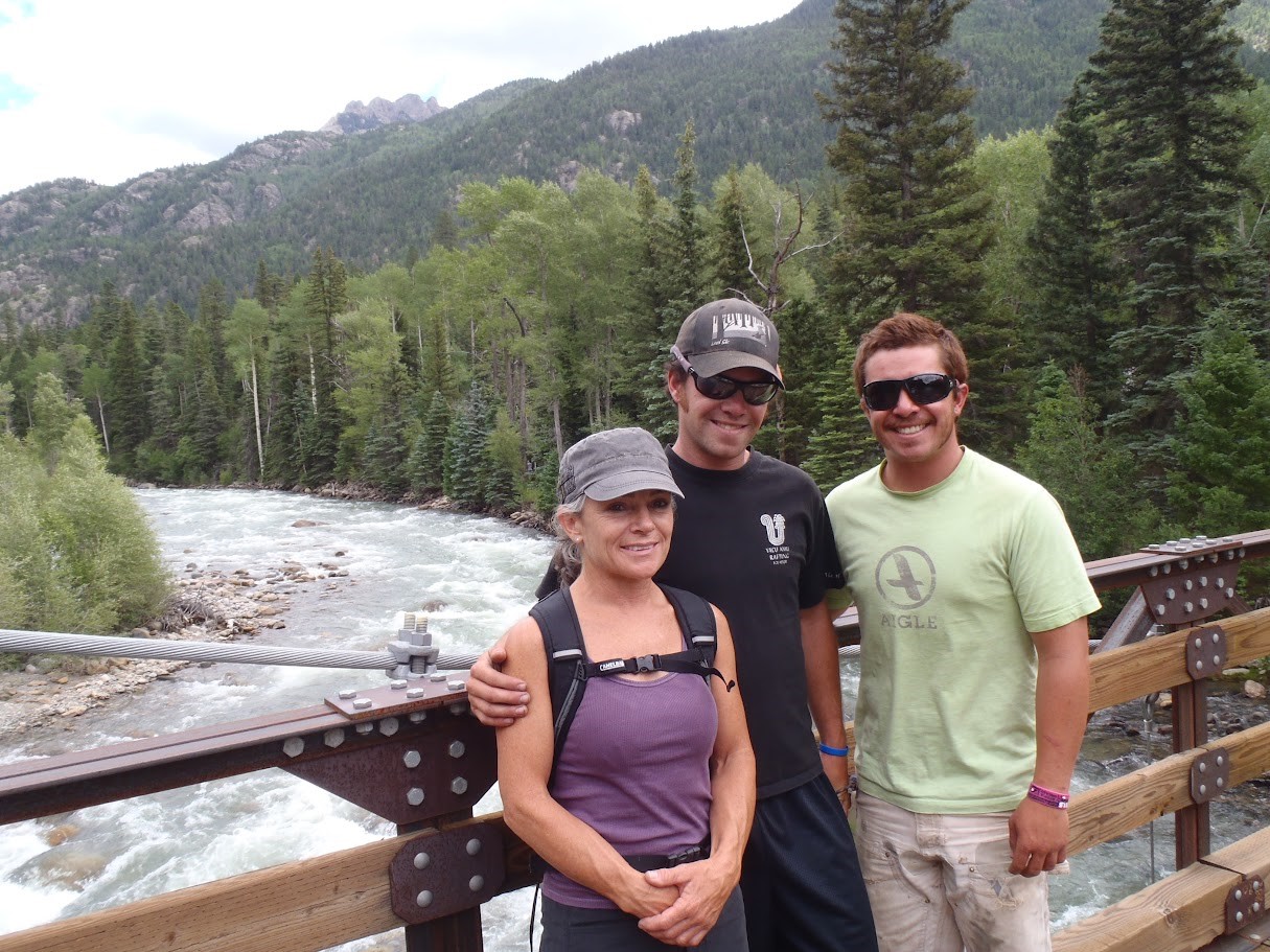 Our Mom, Taylor and Me standing on Needleton Bridge