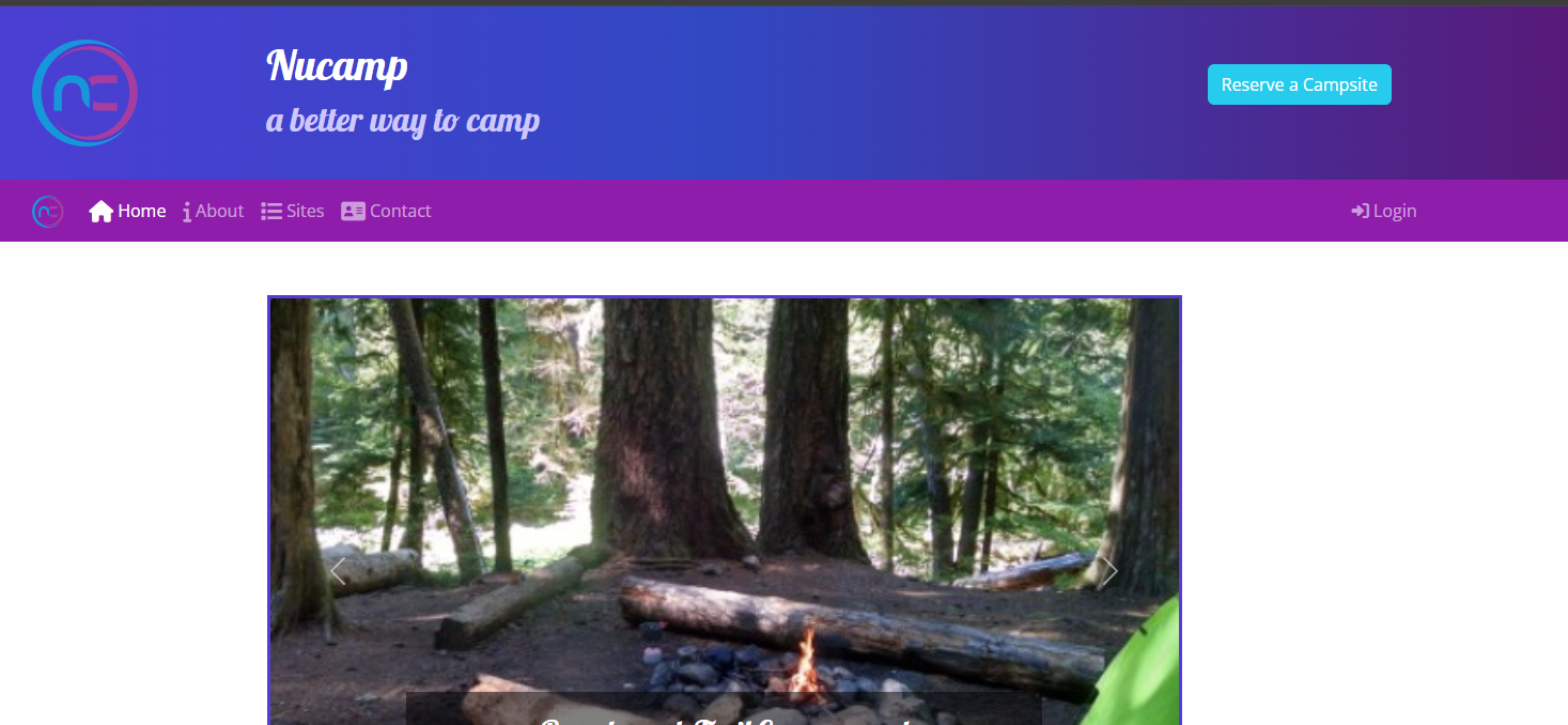 A thumbnail of a demo website for Nucamp