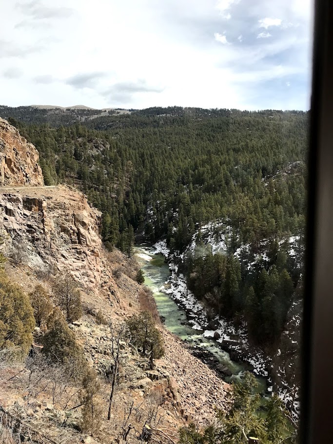 A View Upstream in the Winter time from the train tracks in the Rockwood Gorge