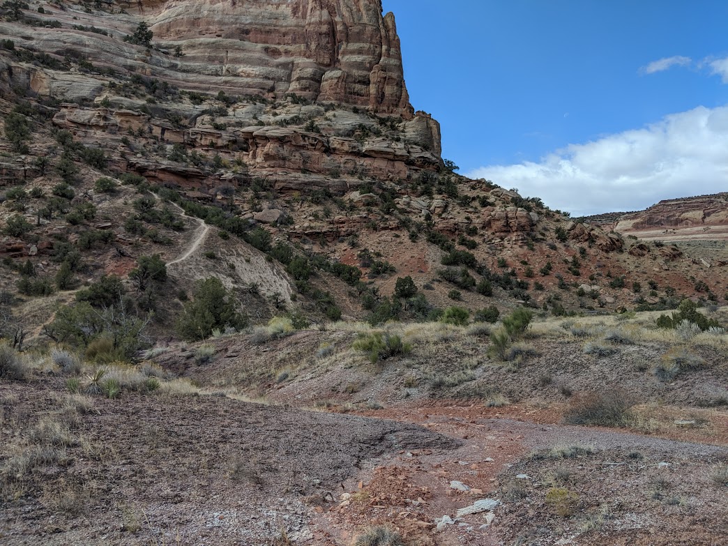 A picture of a trail in Mee Canyon